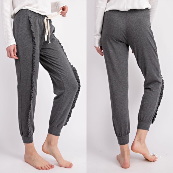 Last 1‼️ French Terry Joggers with Ruffles - Picture 2 of 4